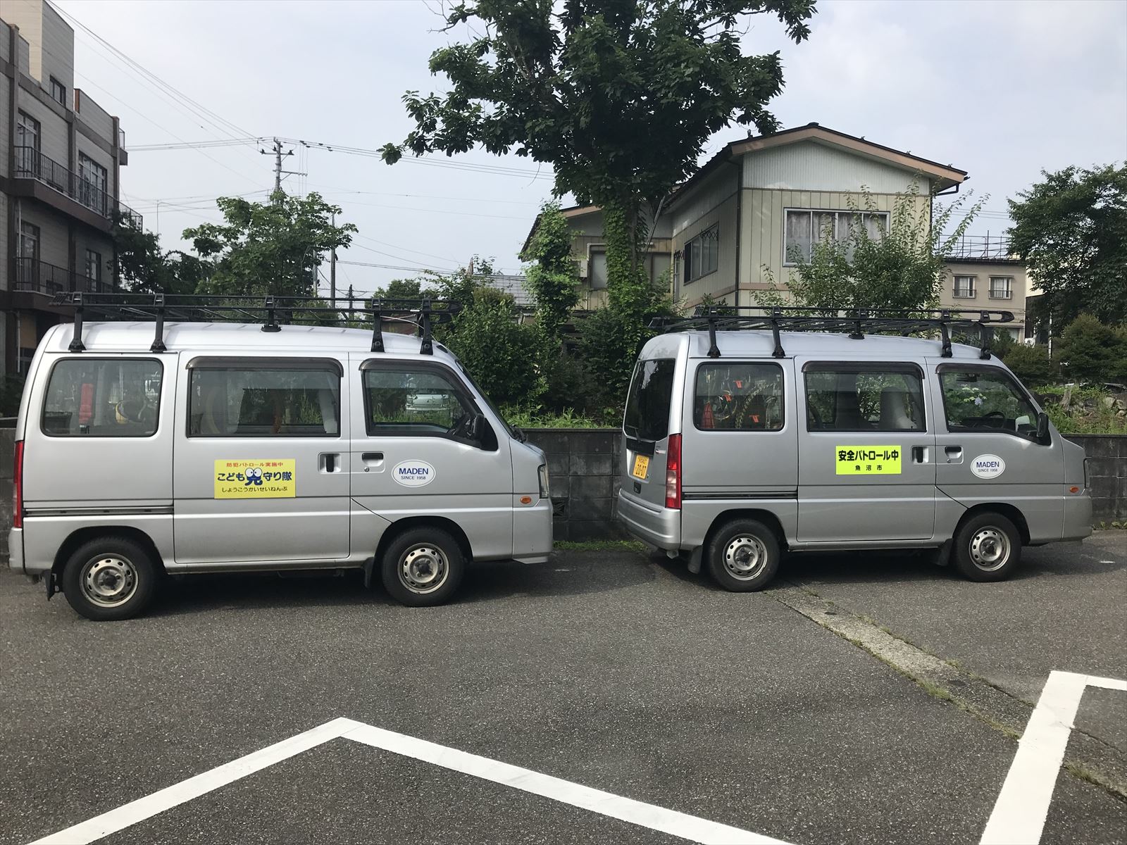 作業車での地域ながらパトロール